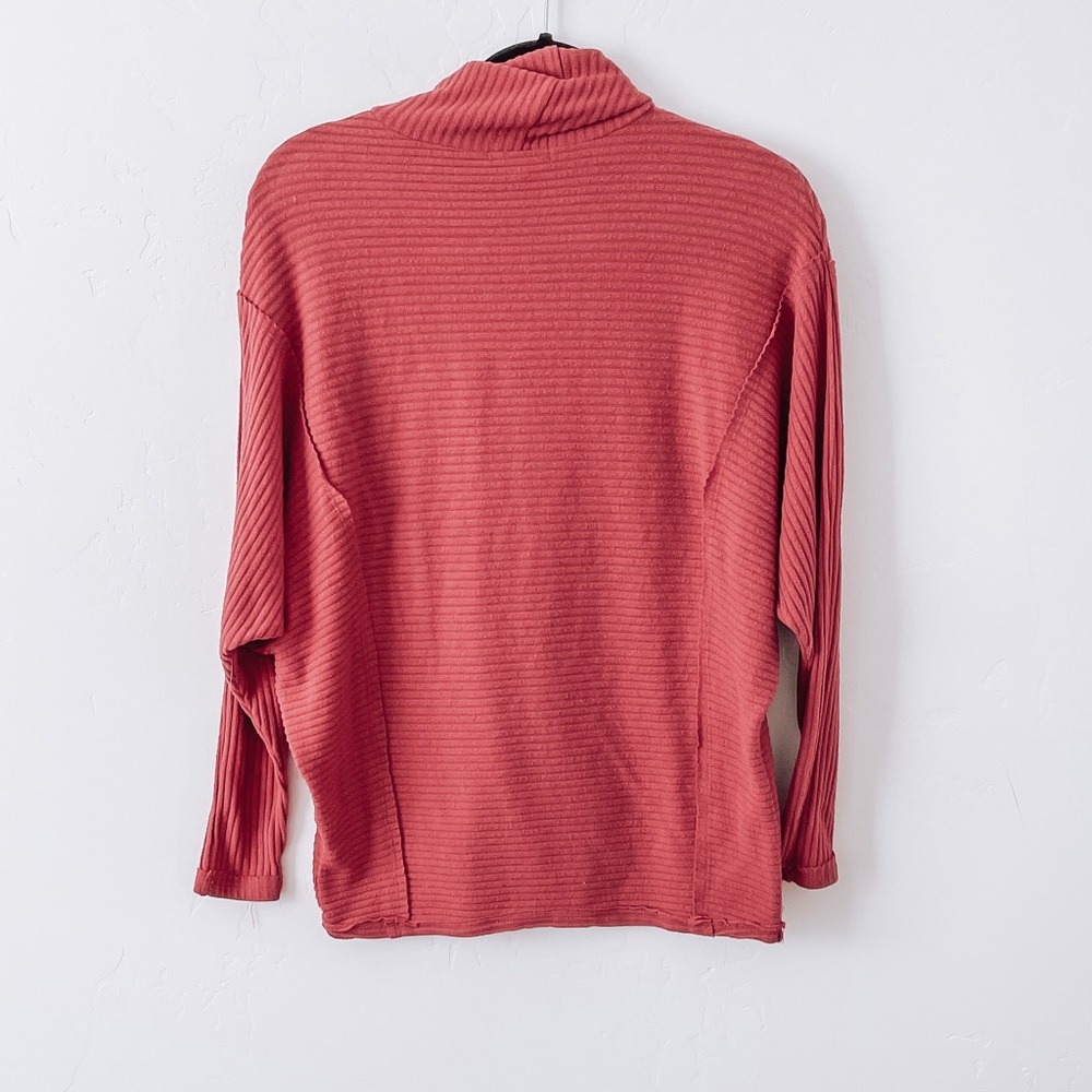 Pink Ribbed Turtleneck - Picture 2 of 2